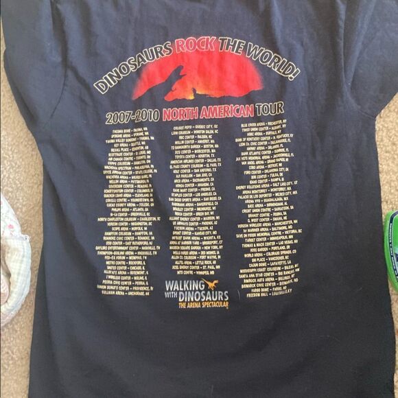 Mens Dinosaurs Rock the World Tour Dinosaur Eye Tshirt - Picture 3 of 3